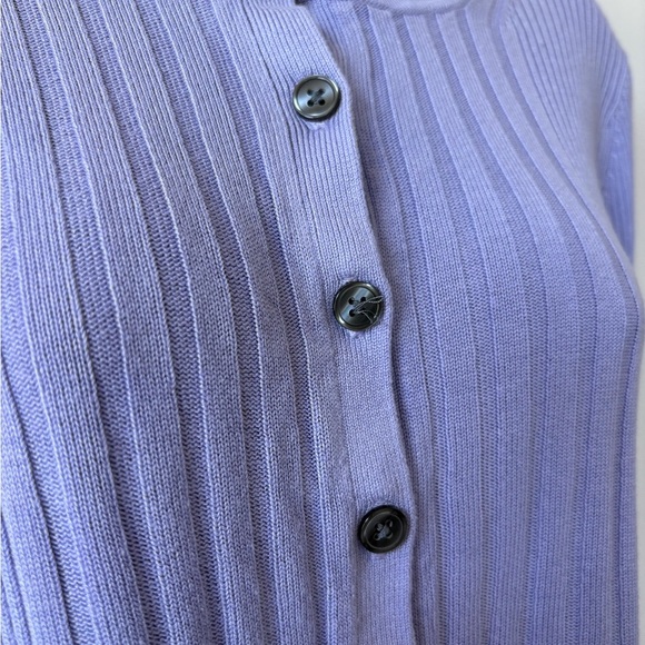 Banana Republic Lilac Ribbed Front-Button Cardigan | Size Medium - Picture 5 of 9